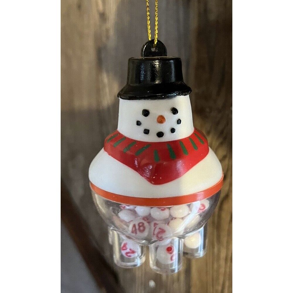 CHRISTMAS‎ LOTTO PALS SNOWMAN LOTTERY BALL SELECTOR Ornament